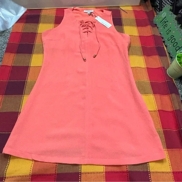 Coral Sleeveless Lace-Up dress - Picture 7 of 12